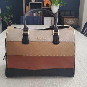 Calvin Klein Brown and Black Satchel Purse